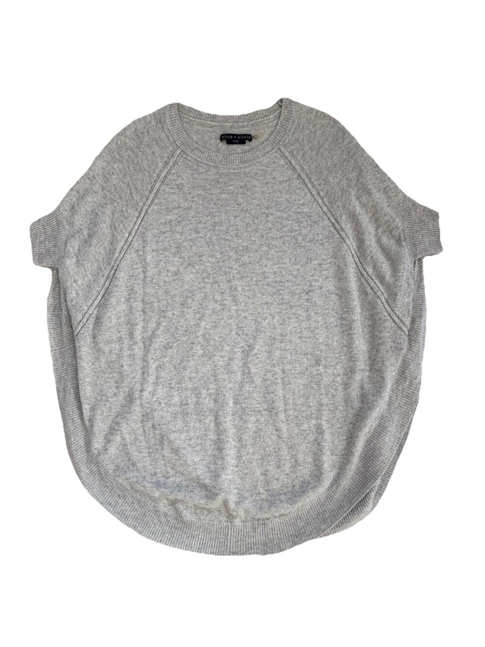Alice & Olivia Oversized Gray Wool/Angora/Lyocell Poncho Sweater XS